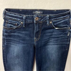 Silver Jeans Co Dark Blue Suki Skinny Crop Jeans Women’s Size 30